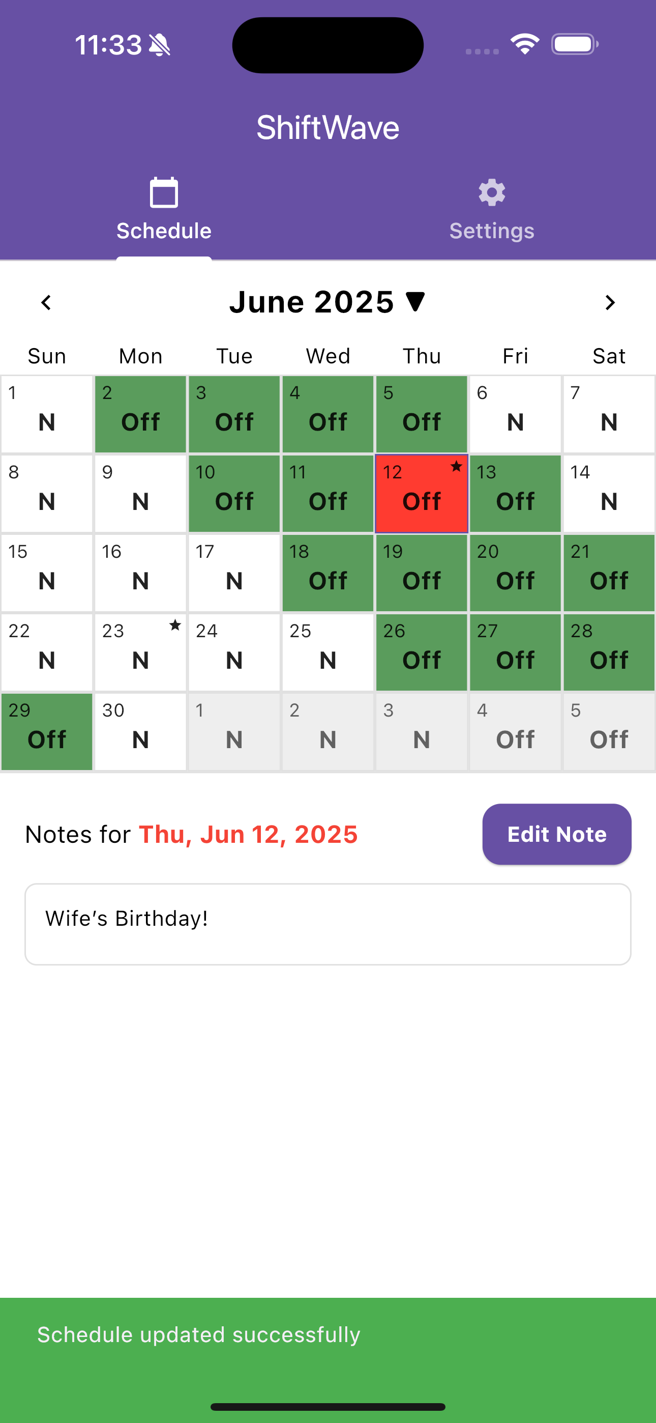 ShiftWave iOS Screenshot